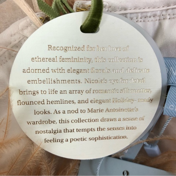 Antonio Melani x Nicola Bathie Rose Gold Sequin Feather Emelia Dress Sz2 NEW - Picture 12 of 13